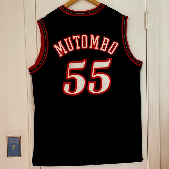 NIKE: Dikembe Mutombo Philadelphia 76ers #55 Black Jersey, Size: XL (Length + 2) - Picture 2 of 6